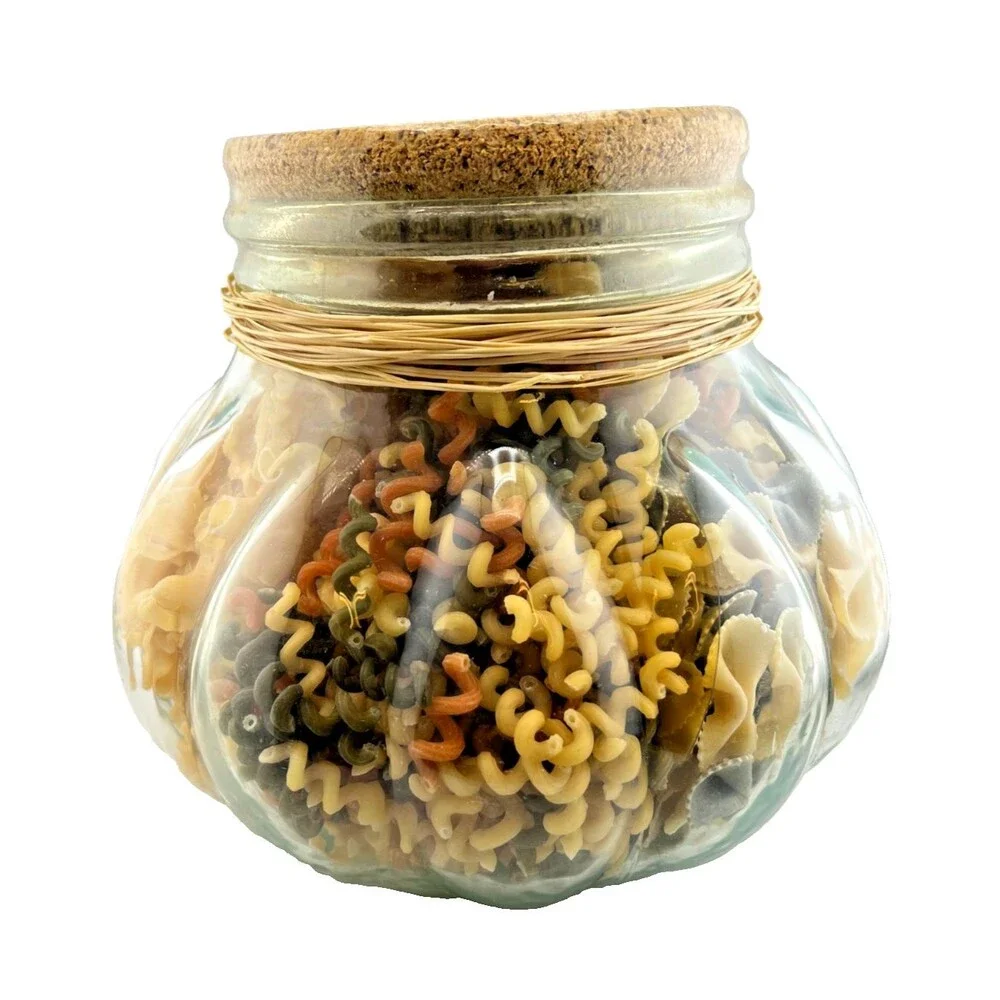 VTG NOS Pier 1 Apothecary Jar w/Pasta 7.5